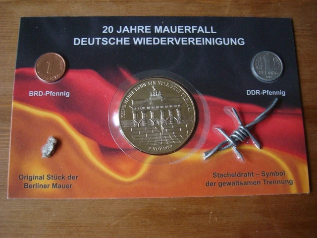MÜNZE GEDENKPRÄGUNG 20 Jahre Mauerfall 09.11.2009 Polierte Platte Farbe