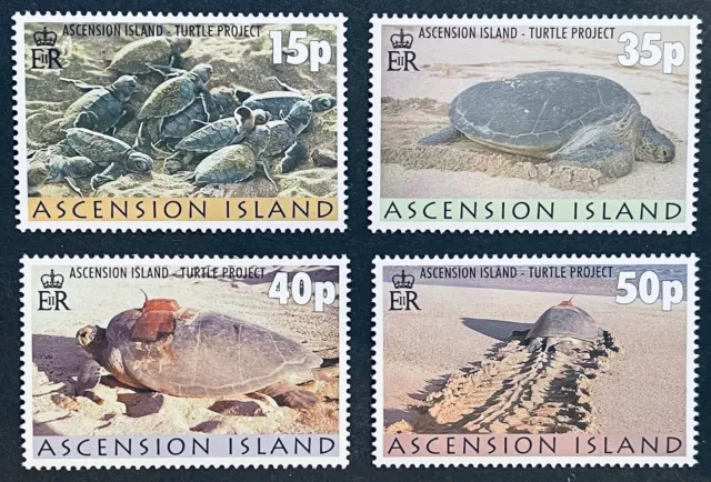 Ascension Island Turtle Project Stamps Set Mnh 2000 Sea Turtle Wildlife Marine