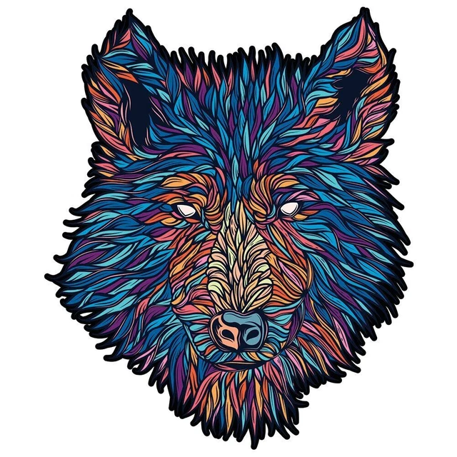 Wolf Wooden Jigsaw Puzzle Adults Kids Christmas Gifts Educational DIY Crafts Toy