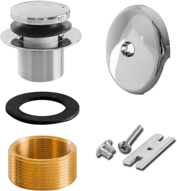 Tip-Toe Bathtub Drain Assembly Stopper Kit Fit for 1-1/2" 1-5/8" Strainer