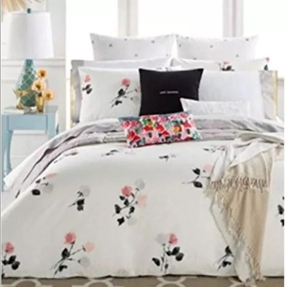 Kate Spade Willow Court FULL QUEEN 3-pc Comforter Set - Pink Grey