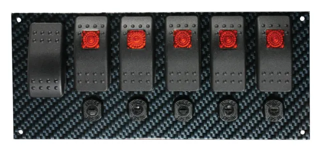 Moroso 74193 Gray/Black Fiber Design Switch Panel