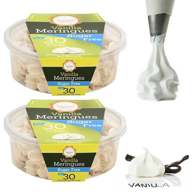 2 Boîtes Vanille Meringues Cookies Gluten Graisse Et sans Sucre Snacks Kascher