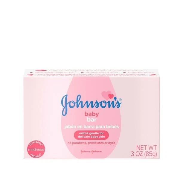 Johnson's Baby Body Soap Bar Gentle for Baby Bath and Skin Care, 3 oz