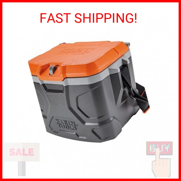 Klein Tools 55600 Work Cooler, 17-Quart Lunch Box Holds 18 Cans, Keeps Cool 30 H