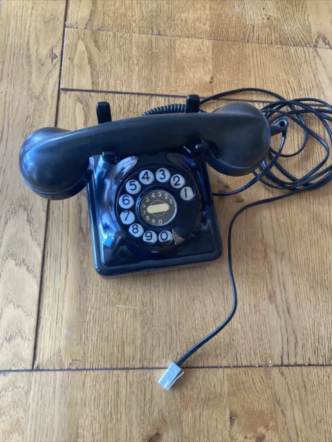 Old Refurbished Vintage Bell Telephone Company Black Bakelite Working Condition