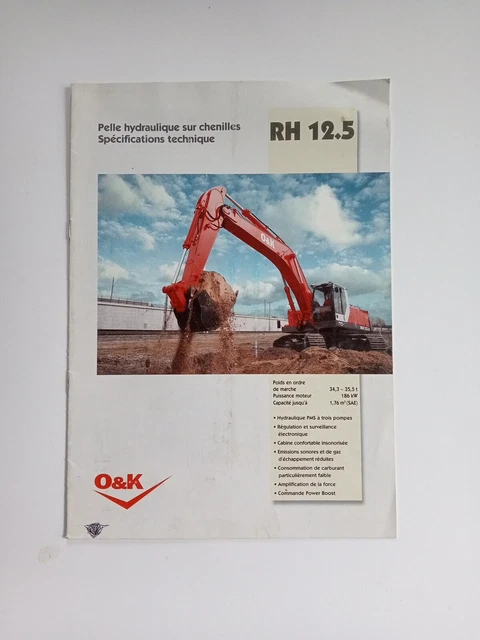 Depliant Brochure PALA IDRAULICA ESCAVATORE DATI TECNICI MODELLO RH 12.5