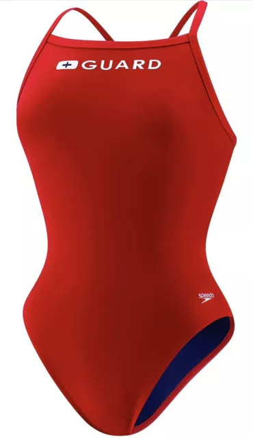 NWT  Speedo Women's Guard Swimsuit One Piece Endurance Super Pro Red Size 36