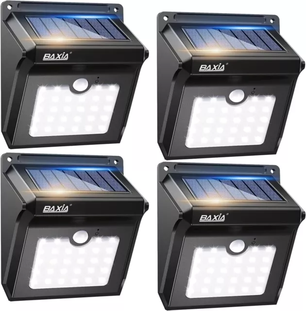 BAXIA TECHNOLOGY Solar Outdoor Lights Wireless 4-PACK(28LED), 4 Packs