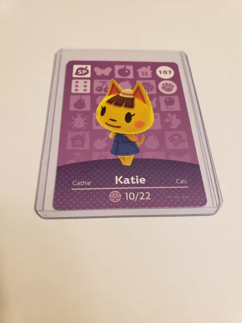 ¡SUPER VENTA! Tarjeta amiibo Katie # 107 de Animal Crossing AUTÉNTICA Serie 2 ¡NUEVA!