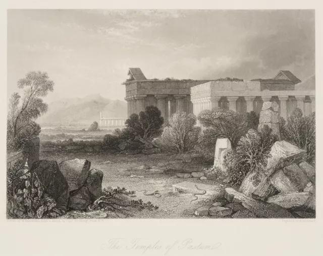 BRANDARD (*1805) nach BROCKEDON (*1787), Tempel von Paestum, Sst. Romantik
