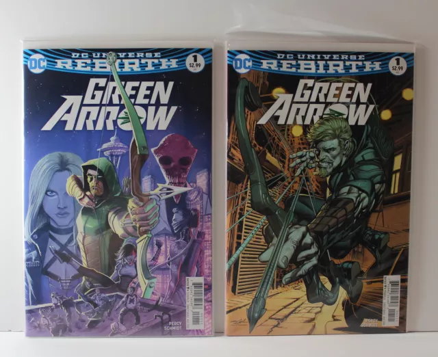 Green Arrow 1 Cover A and B Variant lot - DC Universe Rebirth 2016 1st Printing