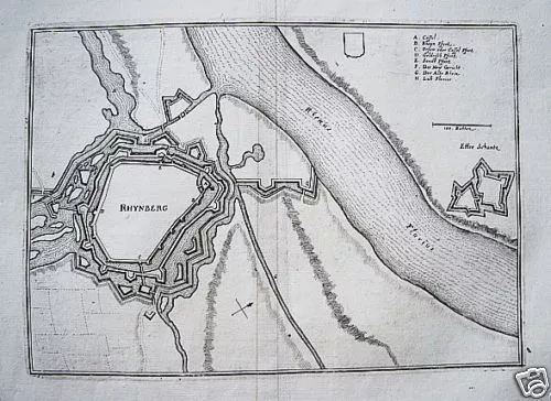 Rheinberg  Nordrhein-Westfalen  Merian echter alter Kupferstich 1650