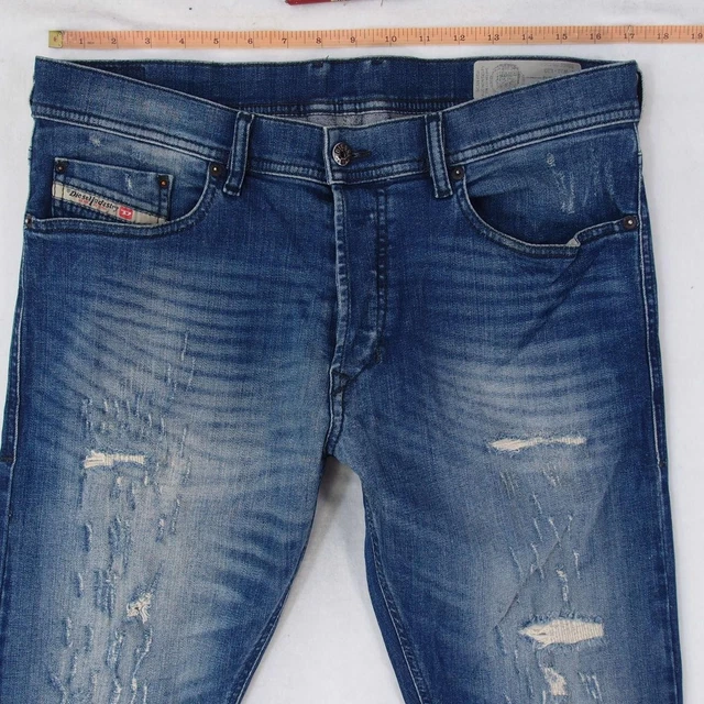 Jeans Diesel TEPPHAR Homme - Taille W32 L32, Bleu, Coupe Ajustée Droite, 96% Coton, Occasion Très Bon état