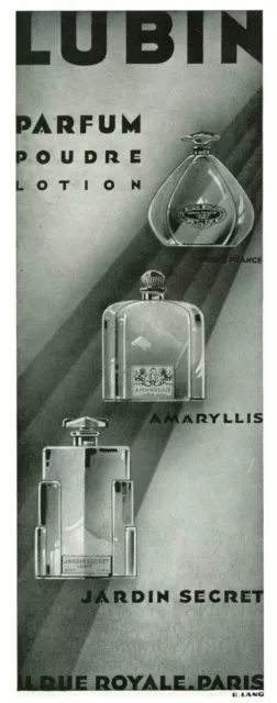 Publicité ancienne parfum Lubin 1930 R. Lang issue de magazine