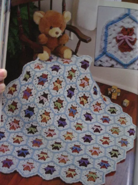 Granny Bear afghan (#AF647-65) vintage  crochet  pattern