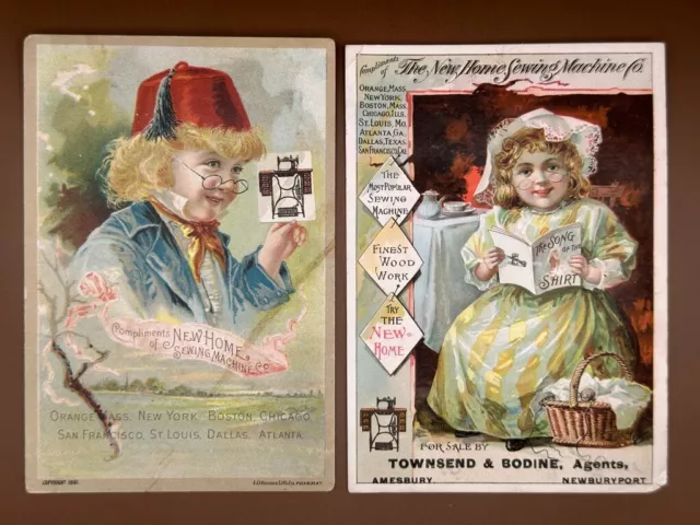 1880s NEW HOME SEWING MACHINE Victorian Advertising Trade Card