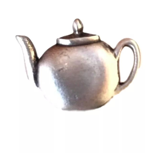 Tea Pot Handcrafted From English Pewter Lapel Pin Badge