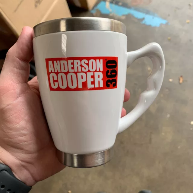 Anderson Cooper 360 Metal Insulated Coffee Mug CNN Television News