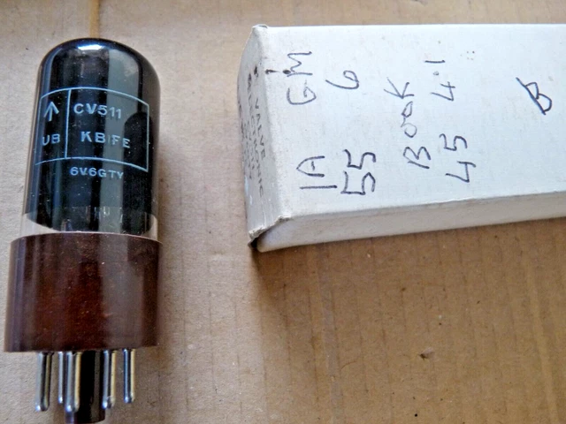 Brimar 6V6GTY CV511 UB KB/FE B  Brown Base NOS Valve Tube  DEC23