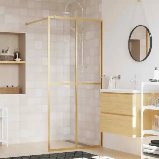 Paroi de douche avec verre ESG transparent doré 100x195 cm