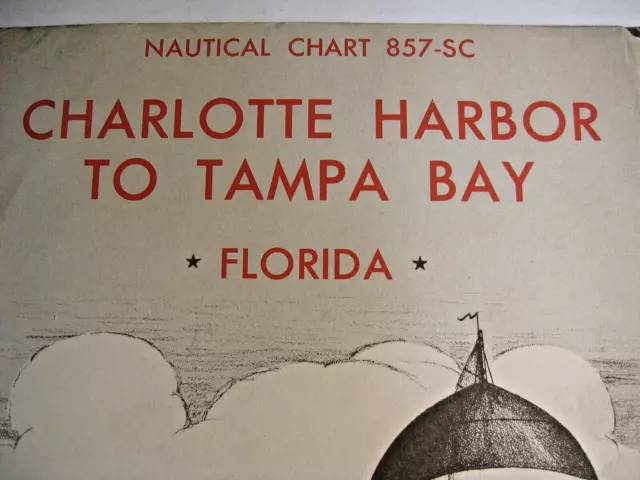 Nautical Chart  Florida 1964 Charlotte Harbor to Tampa Bay Florida