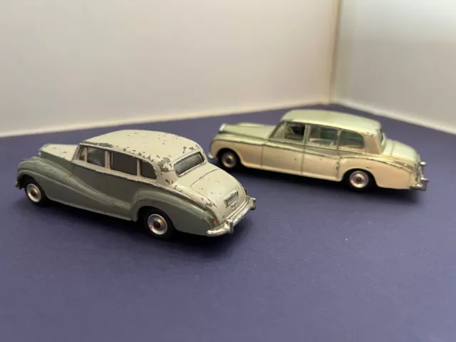 Dinky Rolls Royce Wraith & RR Phantom V 198 Cream &Green  1960 to 1969 Set 579 C