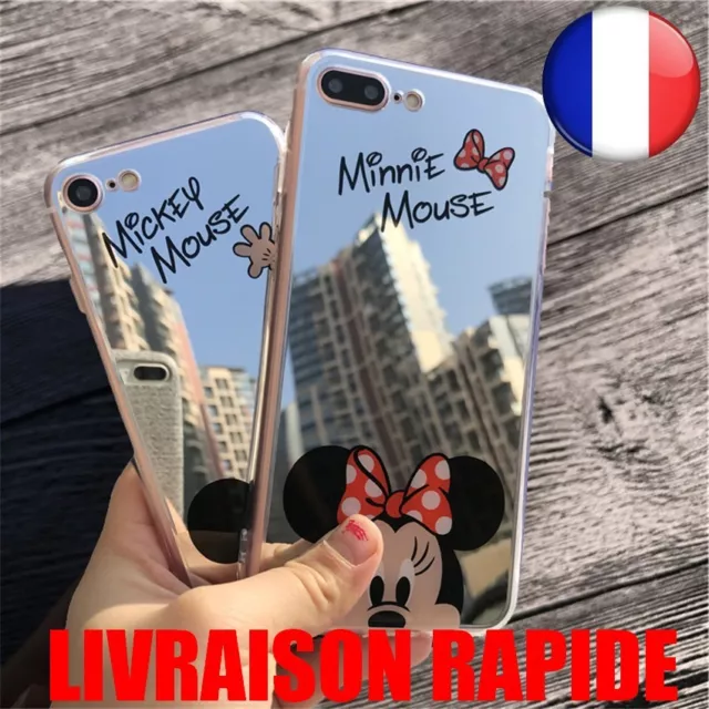 Coque Silicone Souple Mickey Minnie iPhone 7 8 + 10 X XS MAX XR 6 6 s Plus SE 5S