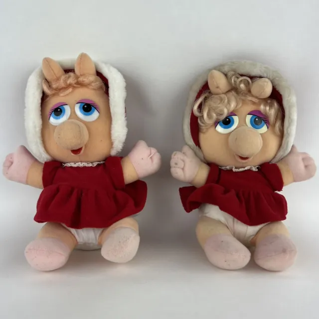 Vintage 1987 Muppet Babies Miss Piggy McDonalds Christmas Plush Lot of 2