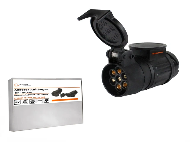 Adapter Stecker Für Anhängerkupplung 13 Polig Auf 7 Polig ADAPTER KFZ 13 auf 7 polig Anhänger lang Anhängeradapter Trailer