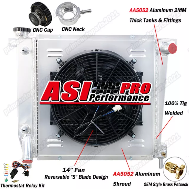 3 ROW Aluminum Radiator+Shroud Fan Fits 1985-94 Ford Explorer Ranger Bronco II