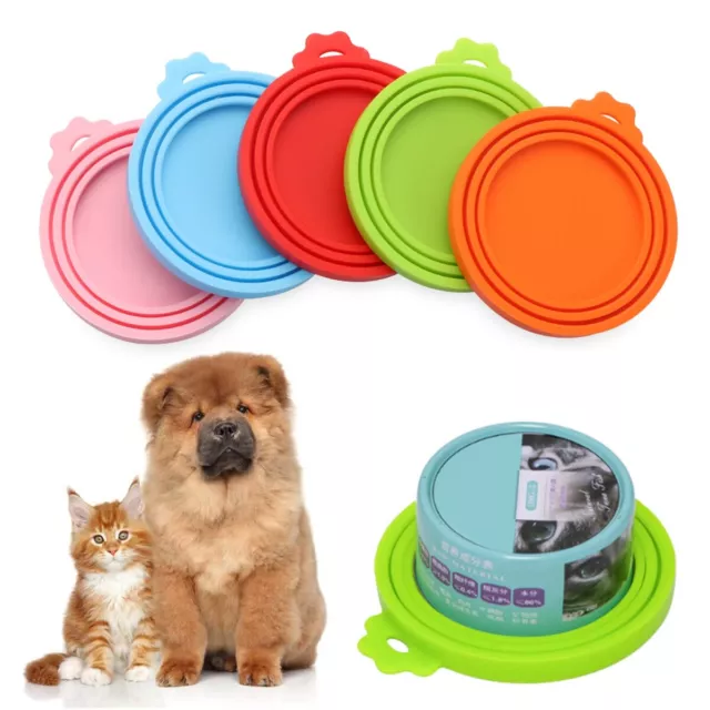 Tragbarer Silikon-Hunde-Katzen-Dosendeckel-Tierfutter-Abdeckung Frischhalte