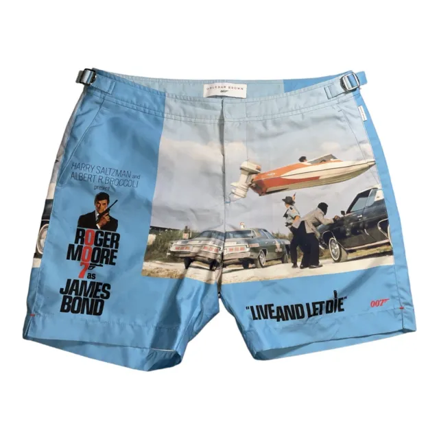 🔥 Orlebar Brown Bulldog 007 James Bond Live & Let Die Swim Shorts Size 32 🔥