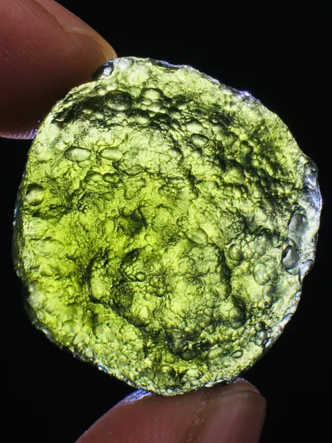 41Ct Meteorite Moldavite Green Impact Fragment Meteor Stone Space Asteroid+Coa