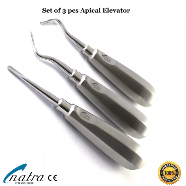 3er Set Wurzelheber Elevator, Root elevator, Apical Dental NATRA, CE Rostfrei