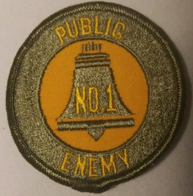 NEW old stock PUBLIC ENEMY #1 Vintage Spoof Patch NOS 70s no.1 Ma Bell