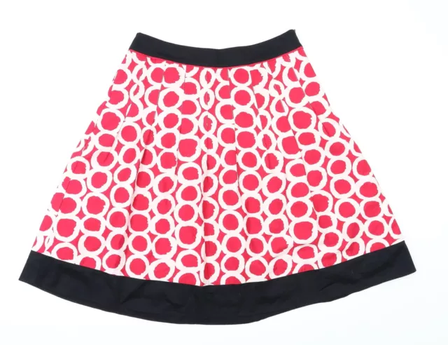 Laura Ashley Womens Red Polka Dot Cotton Flare Skirt Size 14