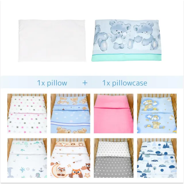 100 % Baumwolle Kinderzimmer Baby Kissenbezug passend für 60x40 cm Flachkissen