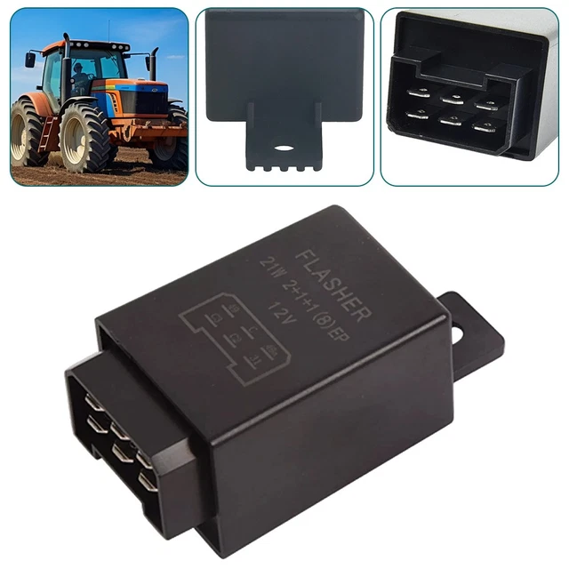 Generisch Blinkgeber Relais 12V 21W 2 1 1 6-polig Elektronisches Blinkerrelais für Traktor, Oldtimer, Schlepper, Pkws, Lkws & Baumaschinen, Universal Blinkrelais 75605146 0335200160