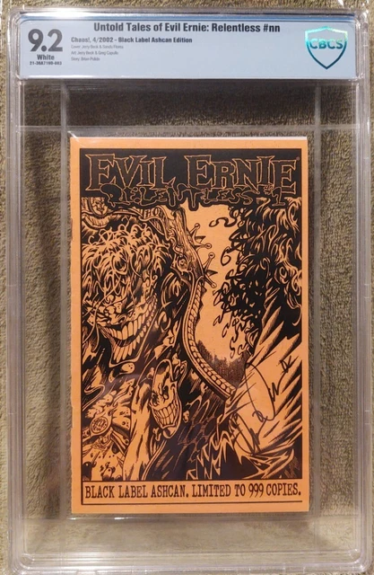 Chaos Comics Evil Ernie Relentless #1 CBCS 9.2 wp  Black Label Ashcan #/999