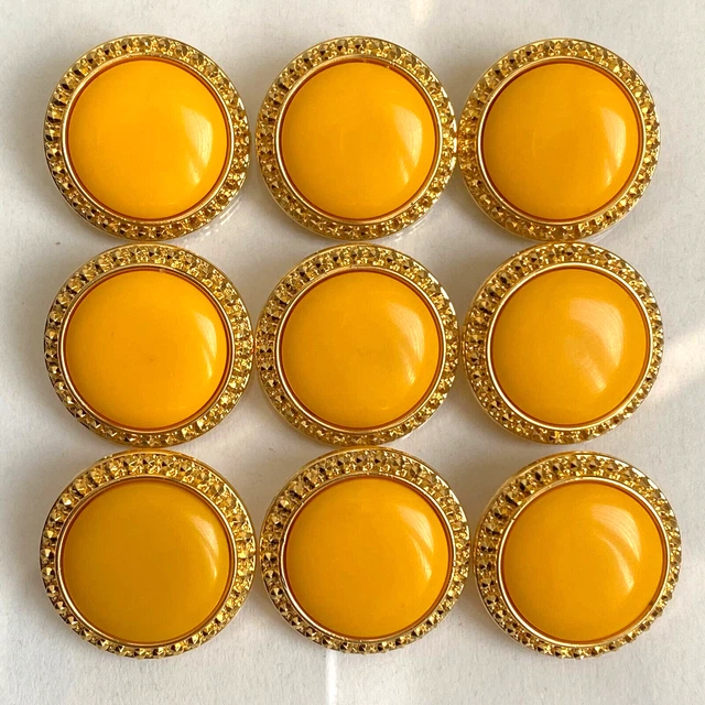 Lot De 9 Boutons Carrés Vintage 28x28mm Plastique Marron - Occasion Années 80