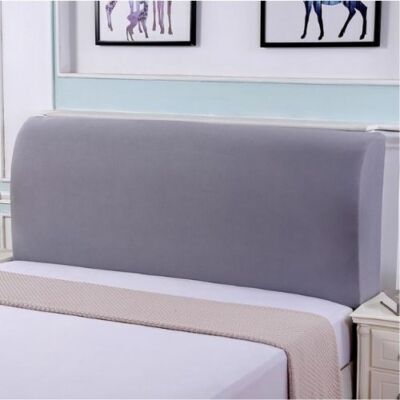 papasgix Copertura per Testiera Letto Matrimoniale Bianco,110-140cm Copritestata del Letto Matrimoniale Elastica Imbottita in Velluto Spesso Fodere per Testata all-Inclusive Lavabile Universale 