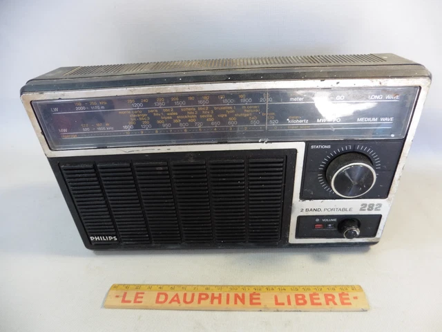 Ancien Poste Radio Transistor Philips 282/Manque Cache Piles/En L 'Etat