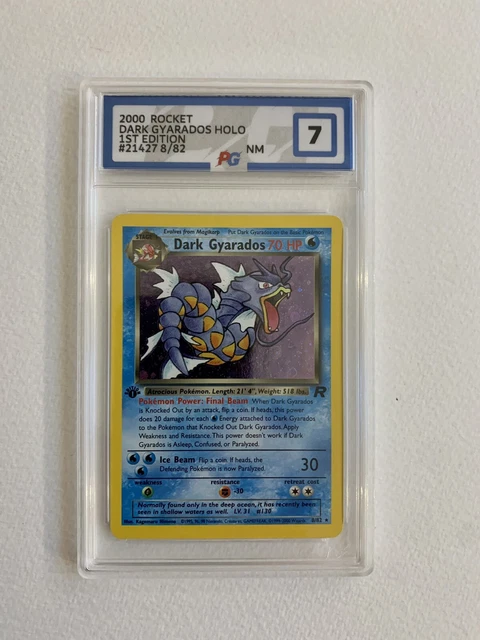 Pokémon Cards 1ST EDITION Dark Gyarados HOLO 8/82 Rocket PG 7 Near MINT like PSA