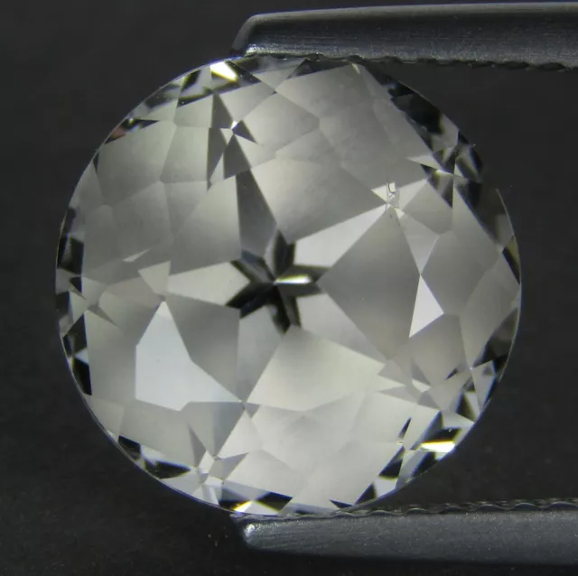 7.65Cts Wow Natural Amazing White Topaz Round Star Cut 11mm Collection Gem VIDEO