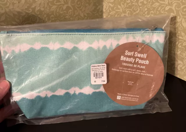 Pottery barn teen surf swell collection zippered pouch NEW Great Gift