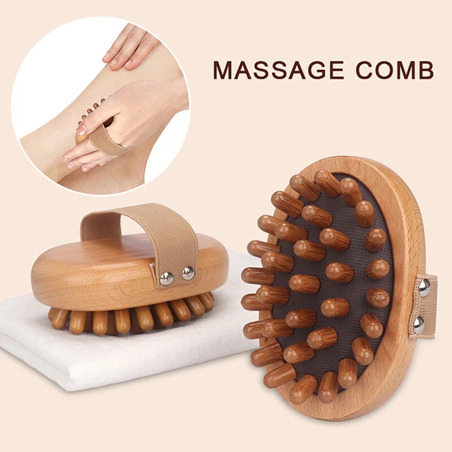 Wooden Hair Comb Body Meridian Massage Oil Spa Dredging Acupoint Scalp Massa BII
