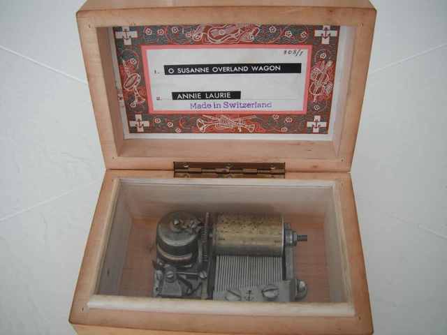 Thorens Swiss 2 Tune Music Box Scenic Landscape 308/1 Dedicated 1943