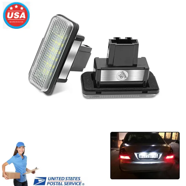 For Mercedes-Benz W203 W211 W219 R171 License Plate Light LED Tail Lamp 2pc