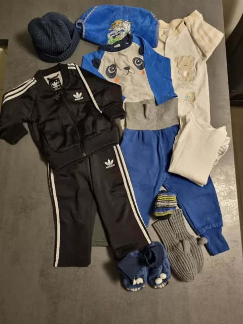 11+2 Teile! Adidas Gr. 74 Junge Babypaket Trainingsanzug Hose Sweatshirt Body